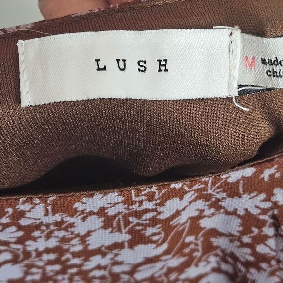 Lulu’s LUSH Always Carefree Rust Brown Floral Print Ruffled Mini Skirt S… - Picture 4 of 7